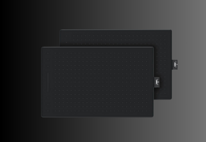 Drawing tablet stylus with multiple buttons and ergonomic design on a white background, showcasing Huion's precision tool