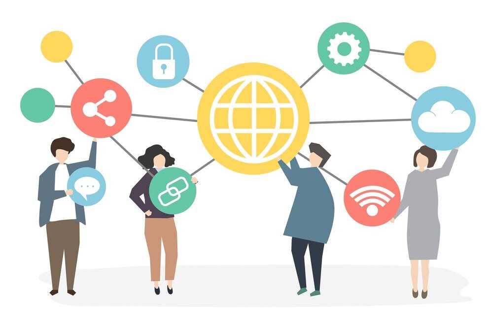 Digital network connections linking global cities, symbolizing modern connectivity and technology advancement.