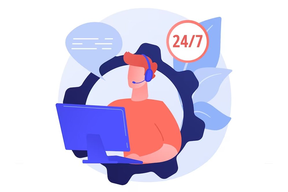 24x7 IT infrastructure support services: onsite and offshore, illustrated with global connectivity.