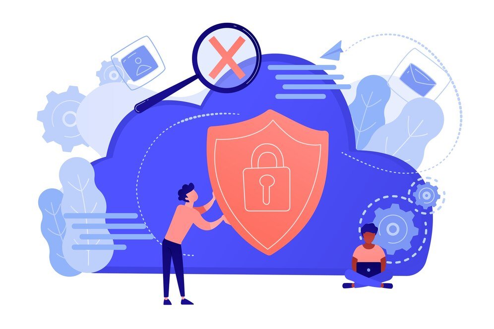 Private cloud infrastructure with secure data storage and access, depicted by Microworld InfoSol's service image.