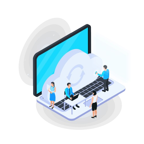 Abstract cloud computing illustration showcasing interconnected data and networks.